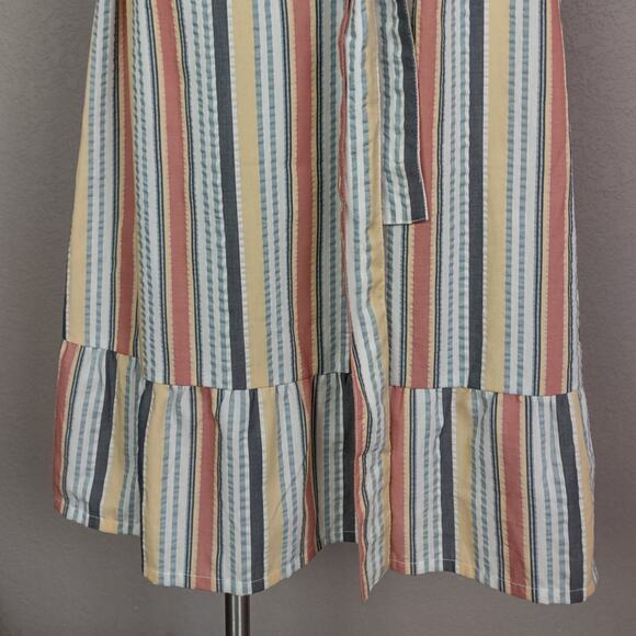 Lane Bryant Striped Sleeveless Cotton Blend Belted Midi Sundress Size 18 Summer - Picture 12 of 15